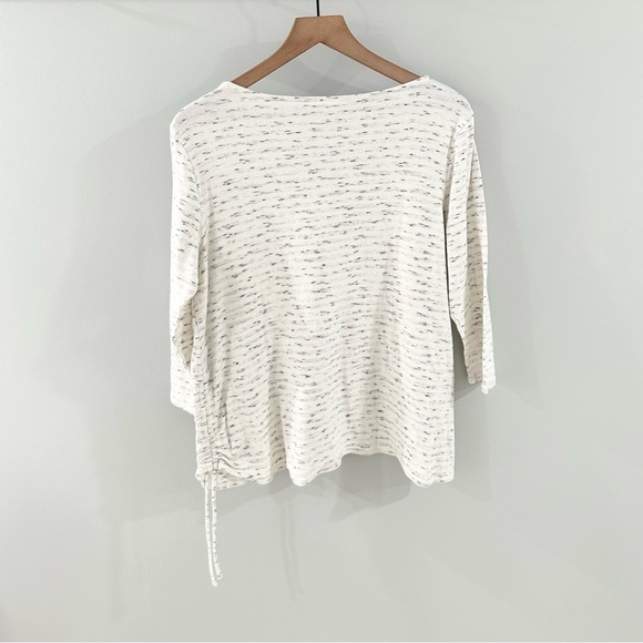 J. Jill Pure Jill 3/4 Sleeve Gray Space Dye Side Ruched Top Size Large - Picture 5 of 5